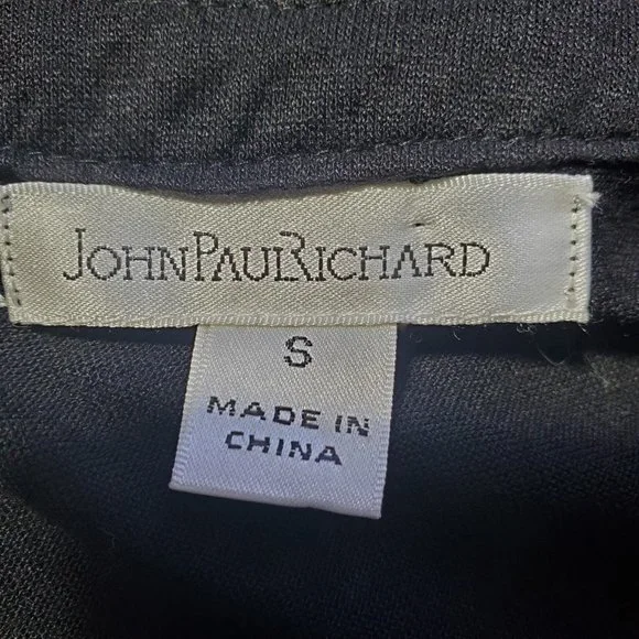 John Paul Richard Button Down Boho Bell Sleeve Overshirt w/Lace Black S - Picture 5 of 9